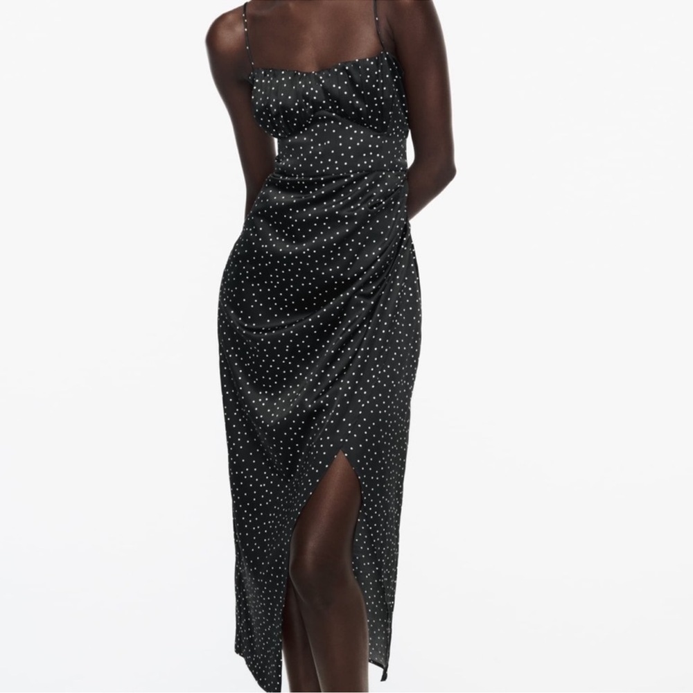 Zara dotted satin effect dress